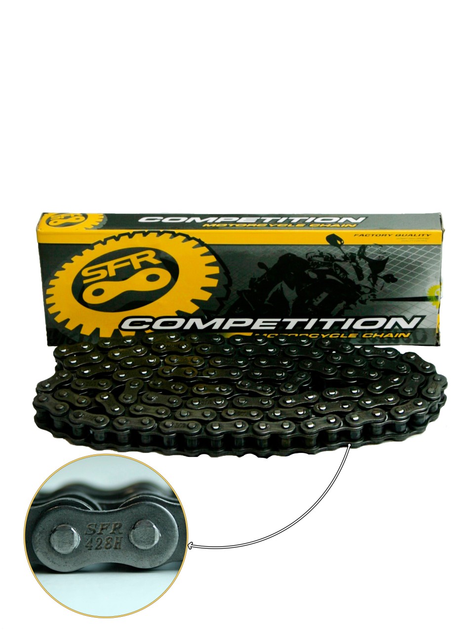Цепь 428 x 120 з. усиленная SFR для питбайка / мотоцикла